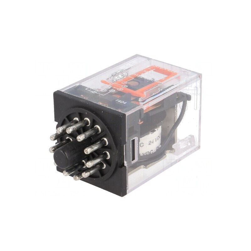 Releu electromagnetic 3PDT 24VDC 10A soclu | Electronic-mag.ro | Componente Electronice
