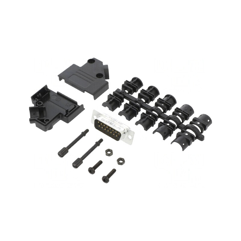 Conector D-Sub 15 PIN unghi 45° lipire pe cablu gold flash | Electronic-mag.ro | Componente Electronice