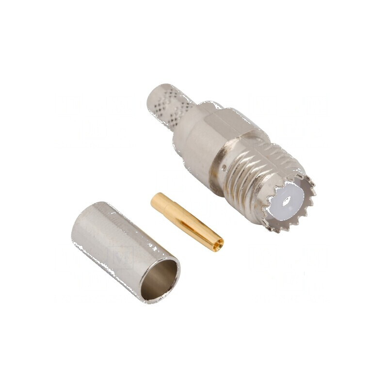 Conector UHF Mini Mufă Mamă Drept Lipire Crimpat pe Cablu | Electronic-mag.ro | Componente Electronice