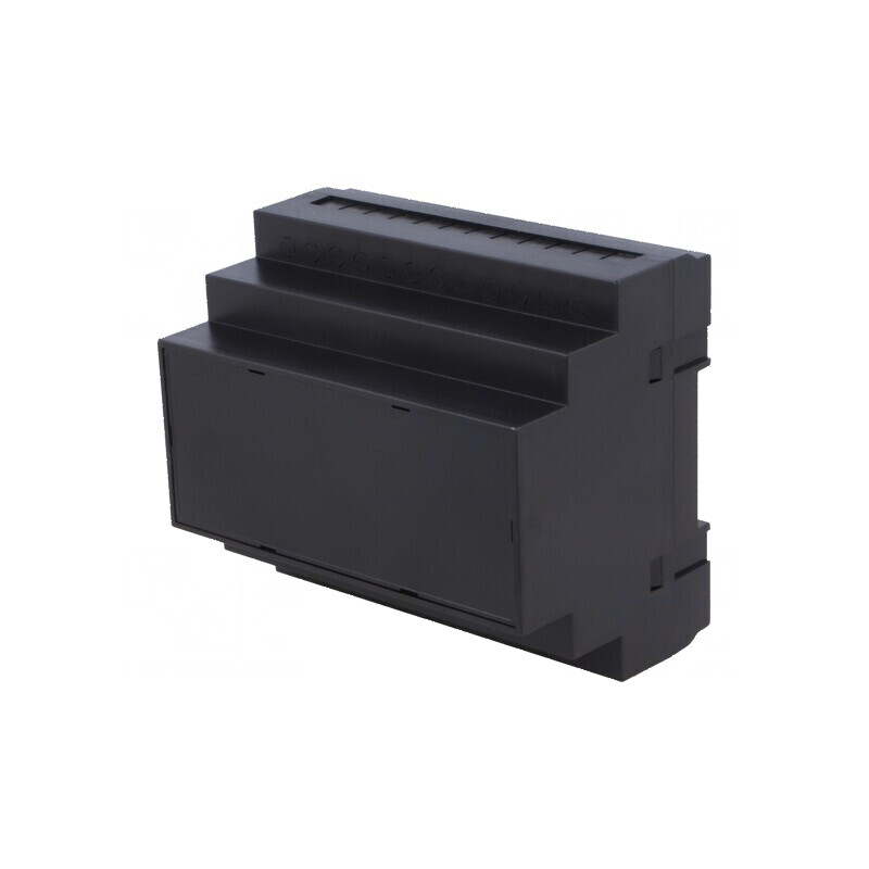 Carcasă DIN 90mm x 104mm x 65mm ABS neagră | Electronic-mag.ro | Componente Electronice