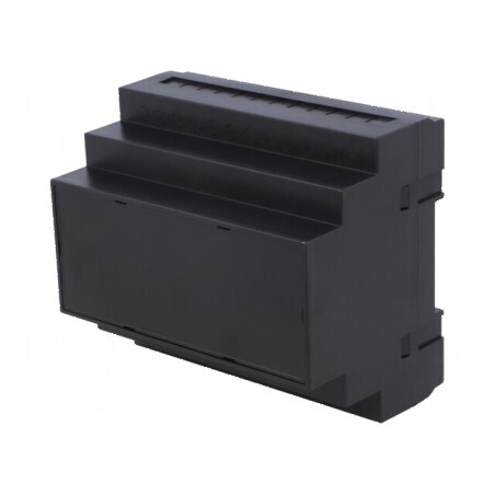 Carcasă DIN 90mm x 104mm x 65mm ABS neagră | Electronic-mag.ro | Componente Electronice