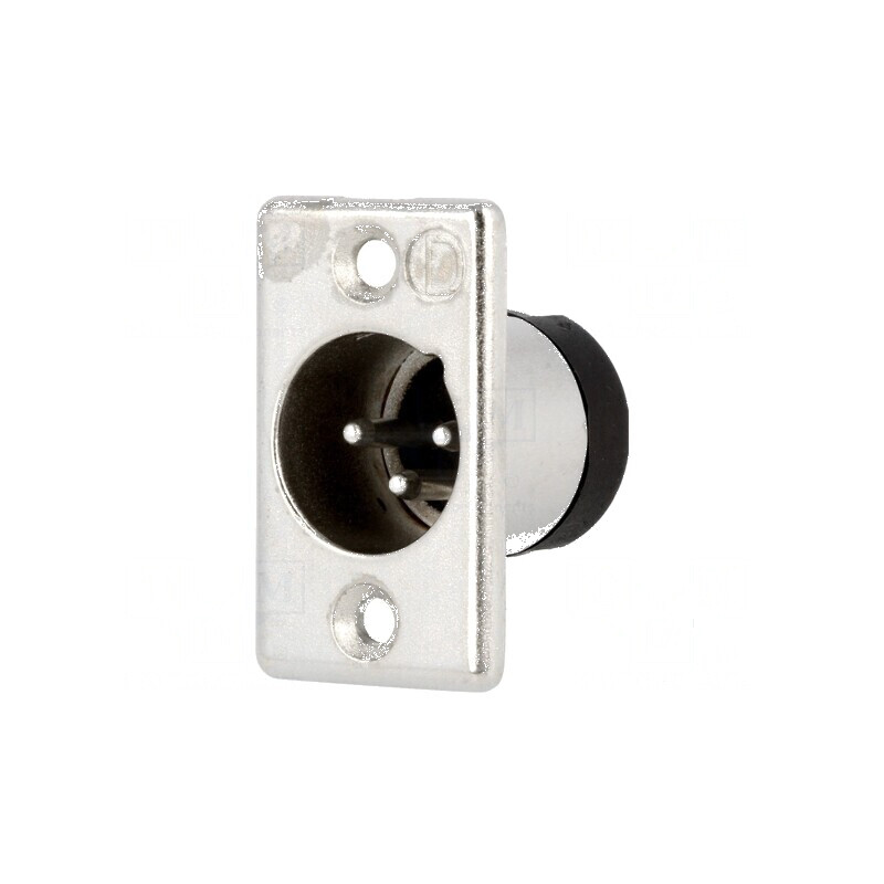 Conector XLR tată 3 pini lipire alamă | Electronic-mag.ro | Componente Electronice