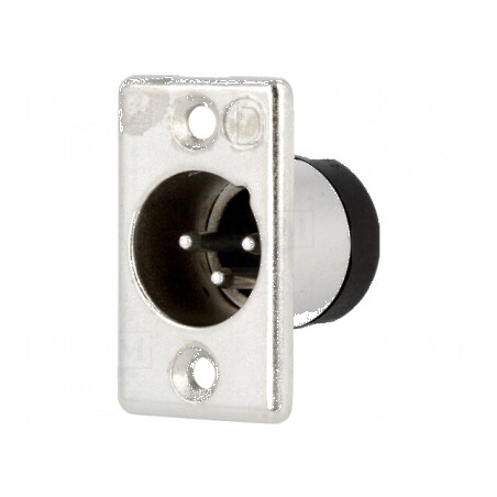 Conector XLR tată 3 pini lipire alamă | Electronic-mag.ro | Componente Electronice