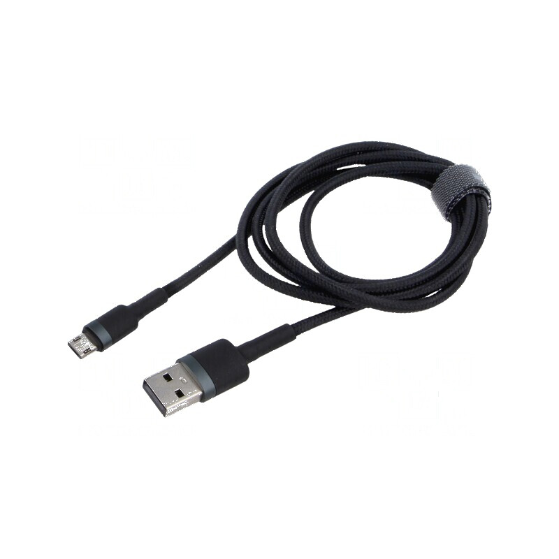 Cablu USB 2.0 High Speed 1m Negru Textil 2,4A | Electronic-mag.ro | Componente Electronice