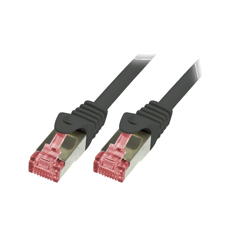 Patch cord S/FTP 6 litat LSZH negru 3m 27AWG | Electronic-mag.ro | Componente Electronice