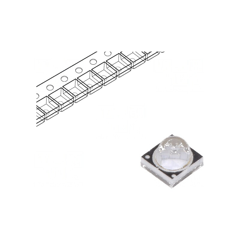LED UV 1000mA 60° λd: 365-370nm 3W 3,3x3,3x2,48mm | Electronic-mag.ro | Componente Electronice