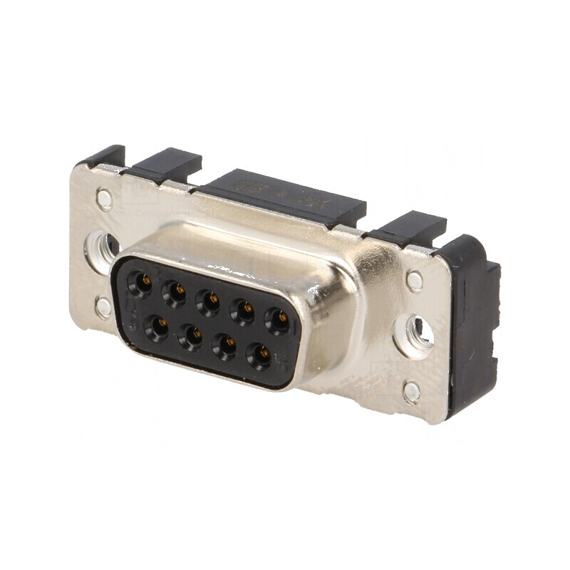 D-Sub 9 PIN Soclu Mamă Drept THT M3 cu Fixare prin Şuruburi | Electronic-mag.ro | Componente Electronice