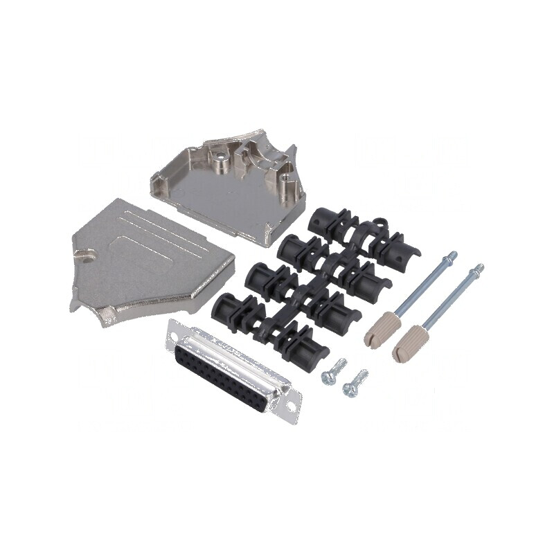 Mufă mamă D-Sub 25 pini drept lipire pe cablu - Kit complet | Electronic-mag.ro | Componente Electronice