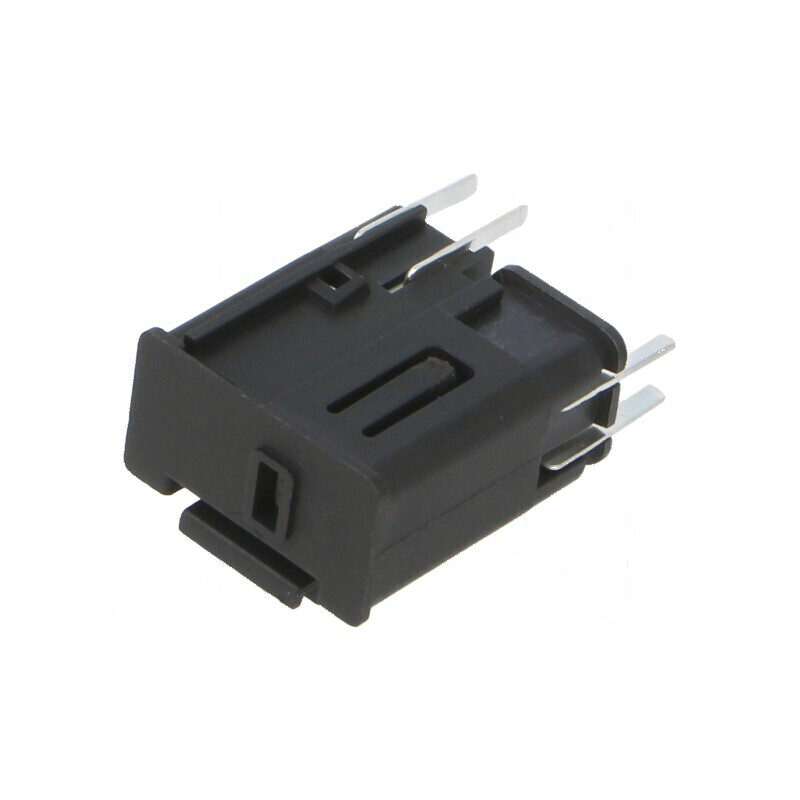 Clemă siguranţe cilindrice 5x20mm clichet neagră | Electronic-mag.ro | Componente Electronice