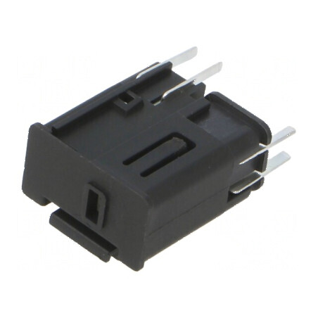 Clemă siguranţe cilindrice 5x20mm clichet neagră | Electronic-mag.ro | Componente Electronice