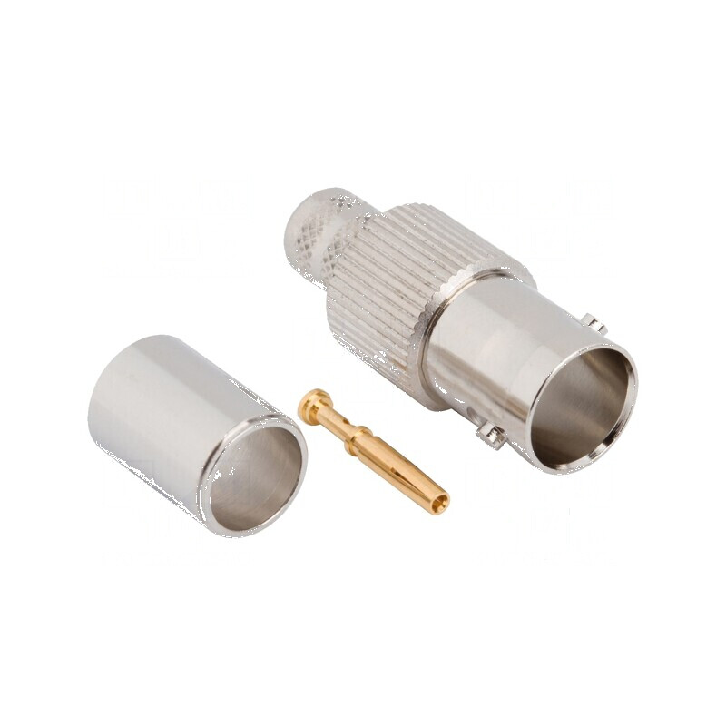 Conector BNC mamă drept 75Ω pentru lipire și crimpare pe cablu | Electronic-mag.ro | Componente Electronice
