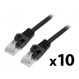 Patch cord U/UTP 5e 0,25m 26AWG CCA PVC negru | Electronic-mag.ro | Componente Electronice