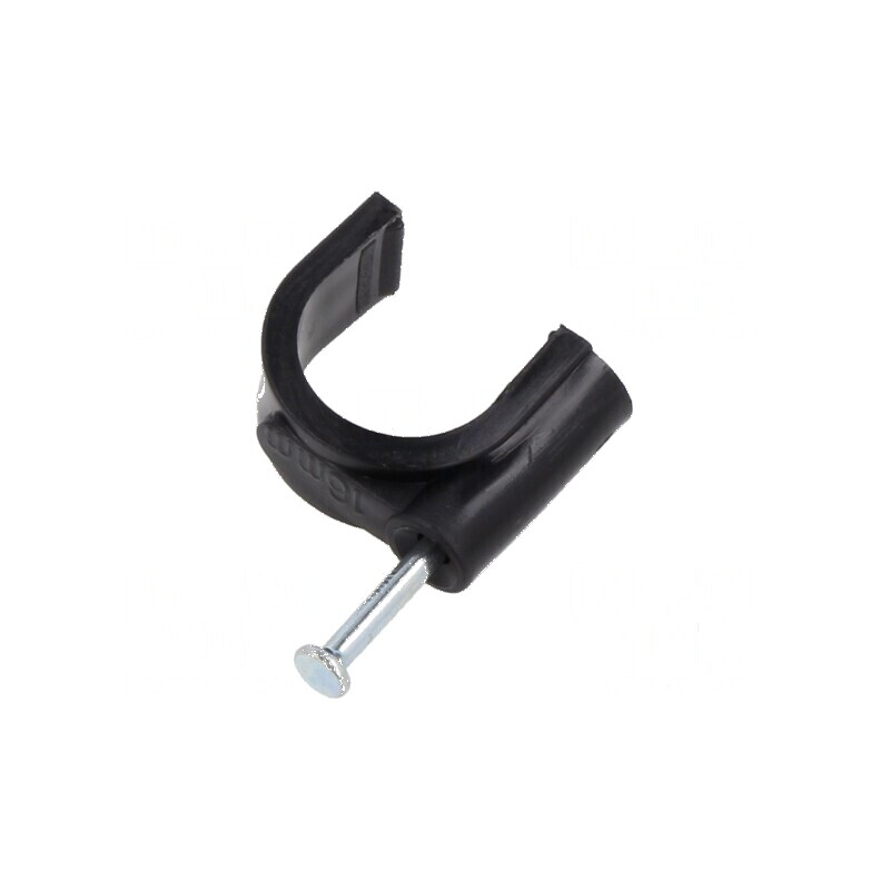 Element de susținere neagră pe cablu rotund 100 buc cu cui | Electronic-mag.ro | Componente Electronice
