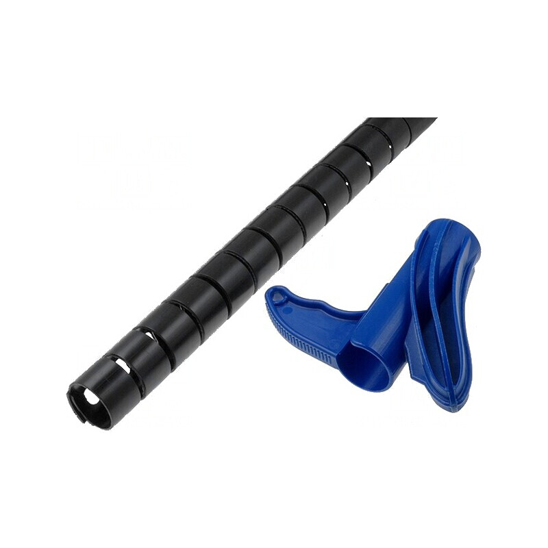 Înfăşurare spirală 20mm polipropilenă neagră UL94HB | Electronic-mag.ro | Componente Electronice