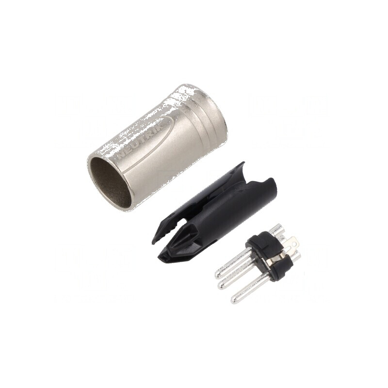 Conector XLR mufă tată PIN 3 drept 16A fără manșon pe cablu | Electronic-mag.ro | Componente Electronice