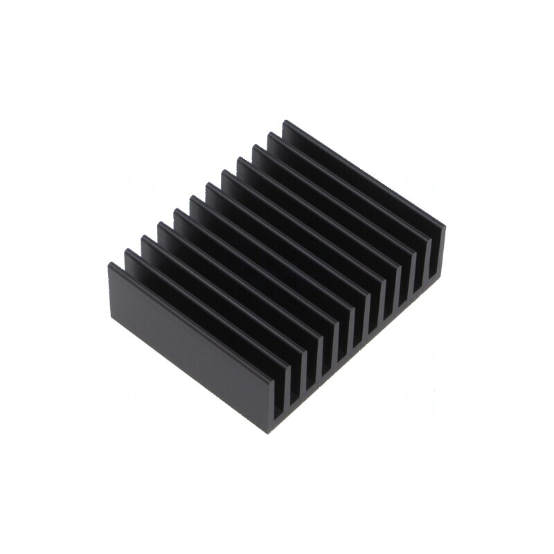 Radiator extrudat cu aripioare negre 50mm x 37,5mm x 20mm | Electronic-mag.ro | Componente Electronice