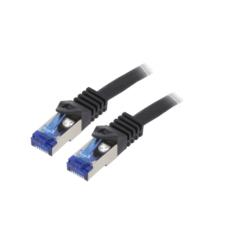 Cablul Patch S/FTP 6a 1,5m LSZH negru 26AWG | Electronic-mag.ro | Componente Electronice