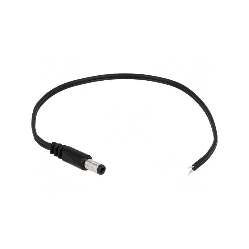 Cablu DC 5,5/2,1 mm 2x0,5mm2, mufă drept, 3m, negru | Electronic-mag.ro | Componente Electronice