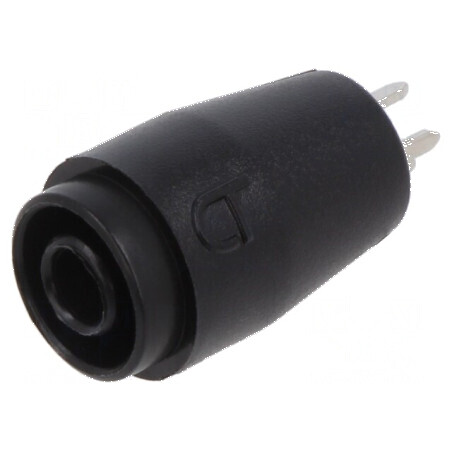 Conector banană 4mm soclu negru 25A 1kV pentru PCB | Electronic-mag.ro | Componente Electronice