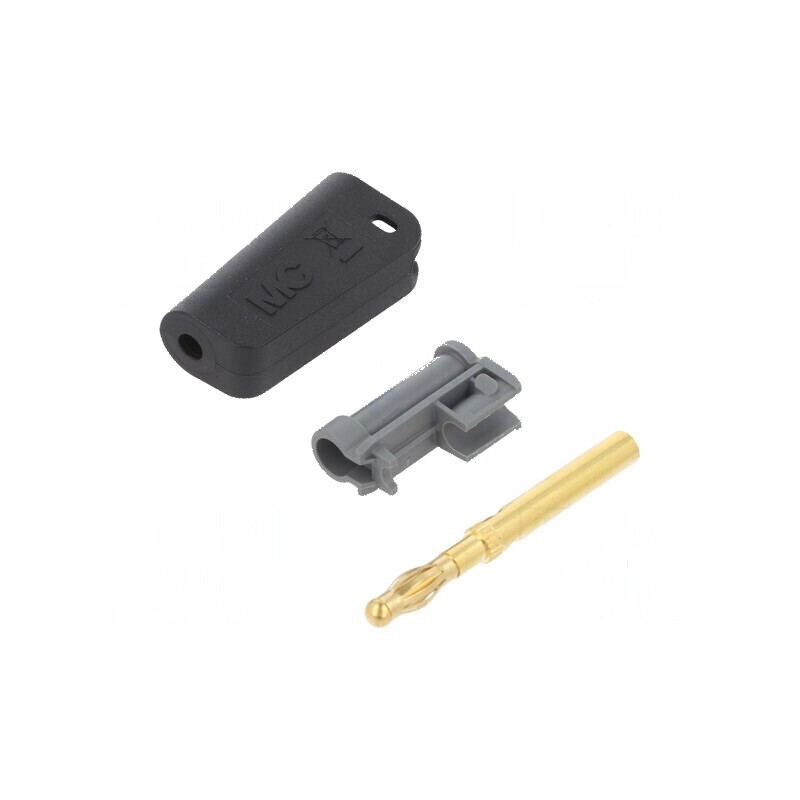 Conector banană 4mm 32A negru aurit pe cablu | Electronic-mag.ro | Componente Electronice