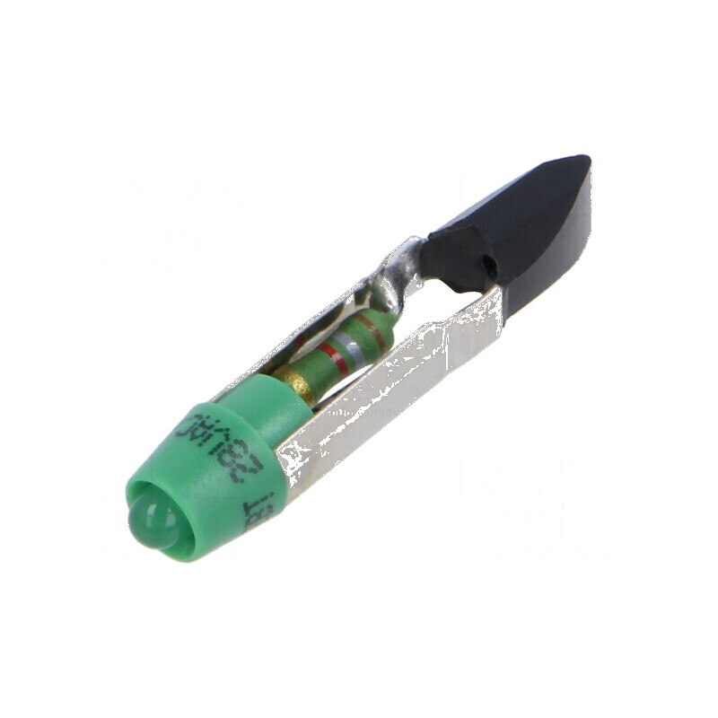 Lampă LED verde T5,5 28VDC 28VAC plastic 3mm | Electronic-mag.ro | Componente Electronice