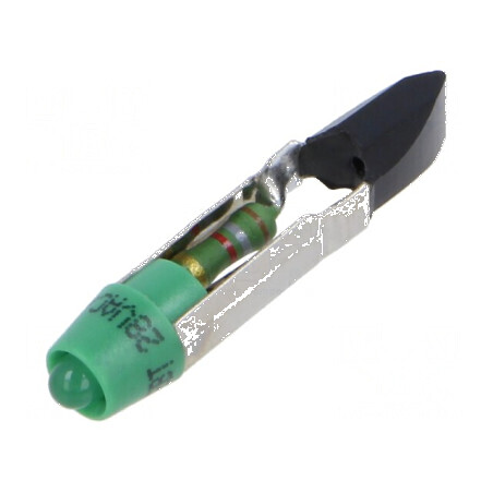 Lampă LED verde T5,5 28VDC 28VAC plastic 3mm | Electronic-mag.ro | Componente Electronice