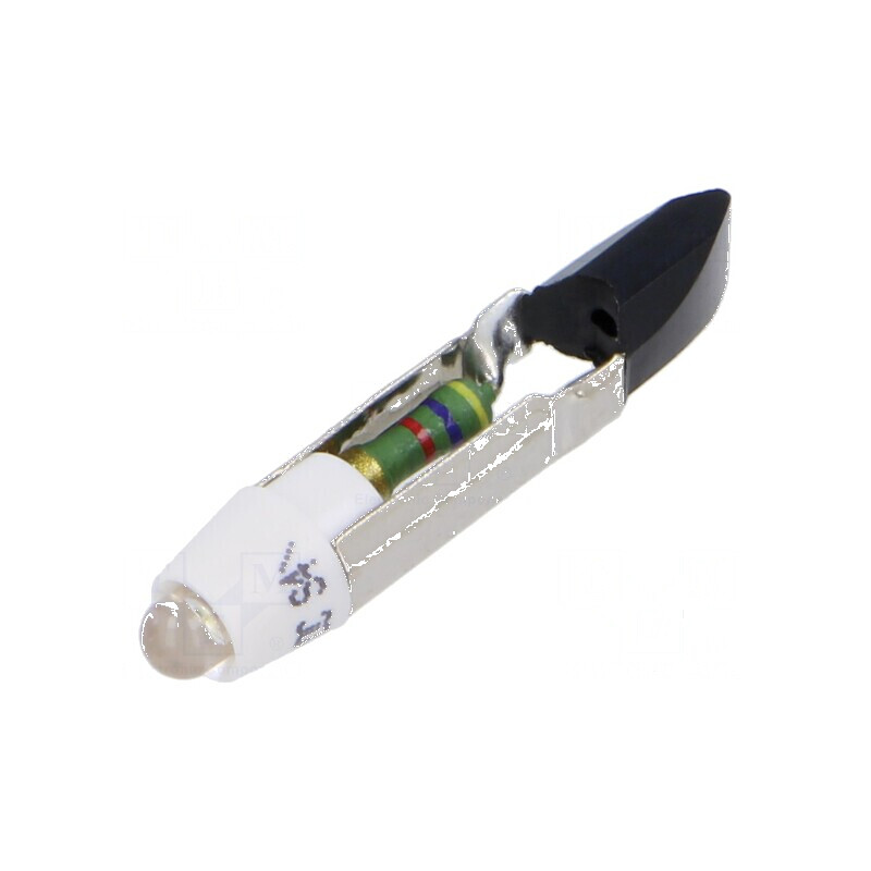 Lampă LED T5,5 albă 28V DC/AC plastic 3mm -20÷60°C | Electronic-mag.ro | Componente Electronice