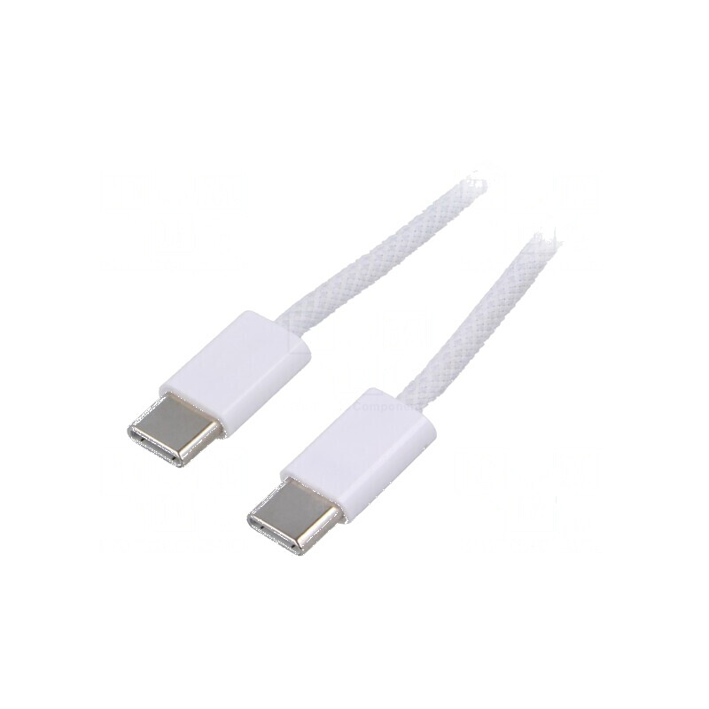 Cablu USB 2.0 USB C Nichelat 0,5m Alb | Electronic-mag.ro | Componente Electronice