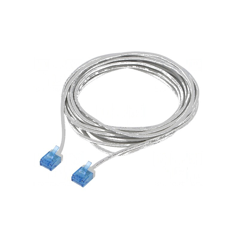 Cablu patch U/UTP 6a 5m LSZH gri 32AWG placare aurit | Electronic-mag.ro | Componente Electronice