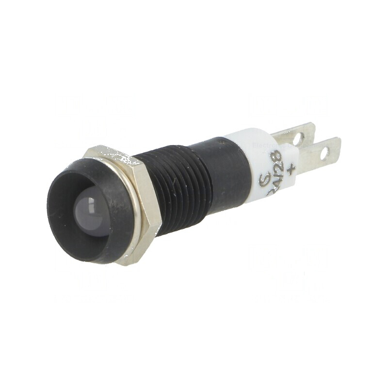 Lampă LED concavă albă 24-28VDC Ø8,2mm IP67 metal | Electronic-mag.ro | Componente Electronice