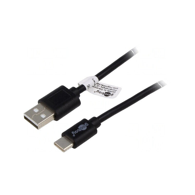 Cablu USB 2.0 A la C 1m negru | Electronic-mag.ro | Componente Electronice