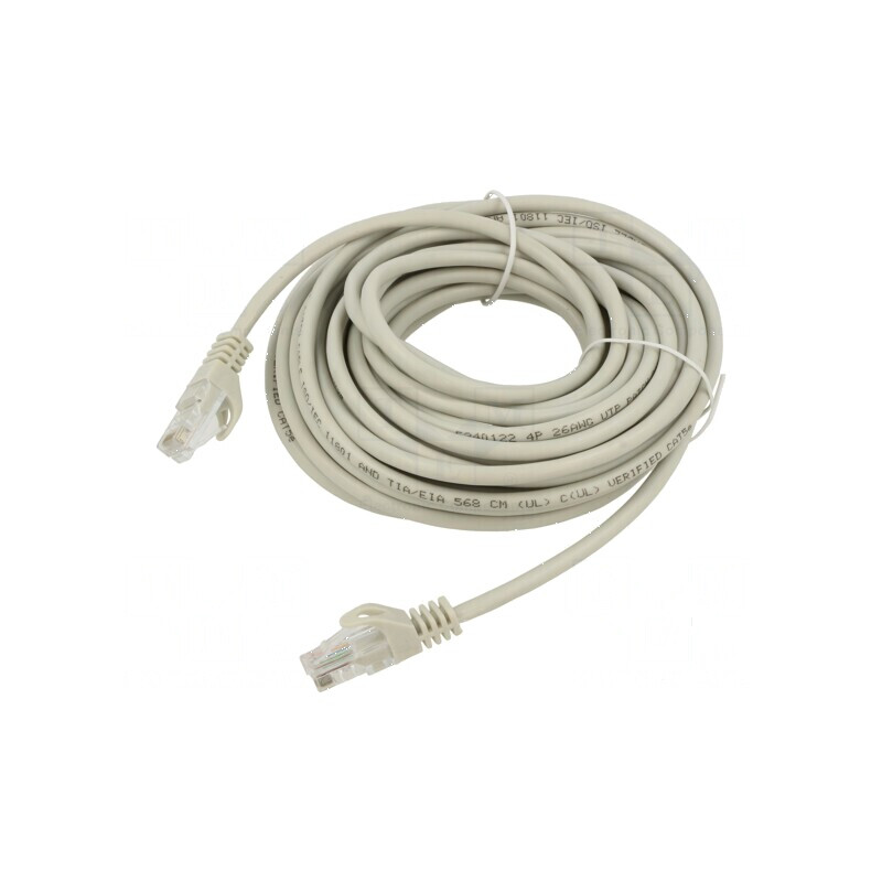 Cablaj rețea U/UTP 5e CCA gri 10m cu mufe RJ45 la ambele capete | Electronic-mag.ro | Componente Electronice Cablaj rețea U/UTP 5e CCA gri 10m cu mufe RJ45 la ambele capete | Electronic-mag.ro | Componente Electronice