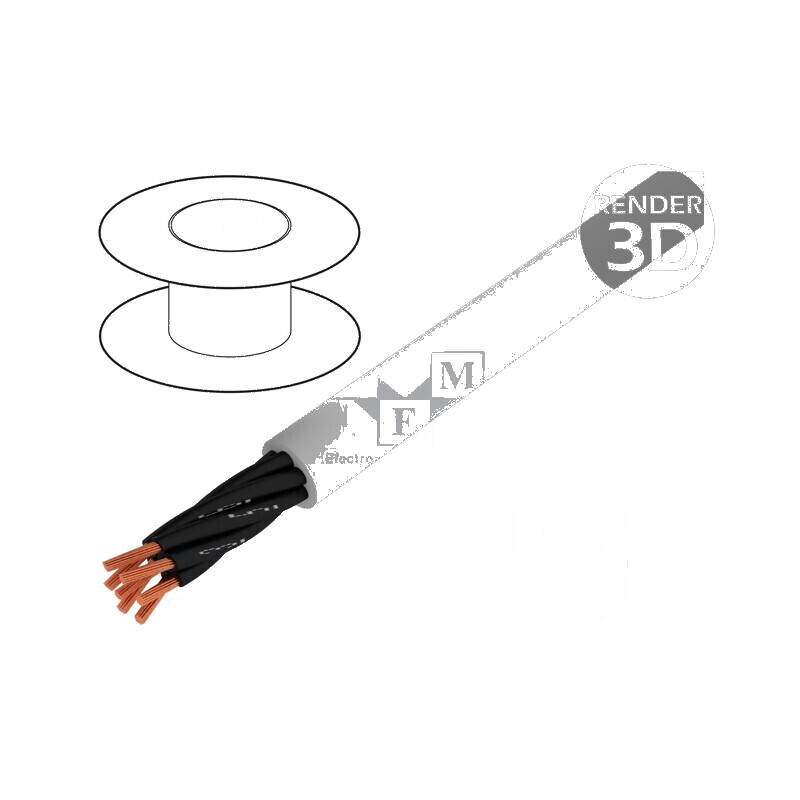 Cablu JZ-500 7x1,5mm2 neecranat 300V 500V Cu litat gri | Electronic-mag.ro | Componente Electronice