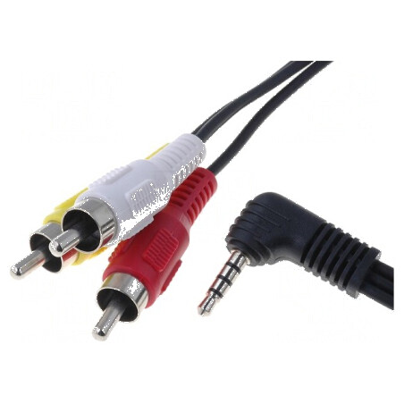 Cablu audio Jack 3,5mm 4pin la RCA 3x, 2,5m | Electronic-mag.ro | Componente Electronice