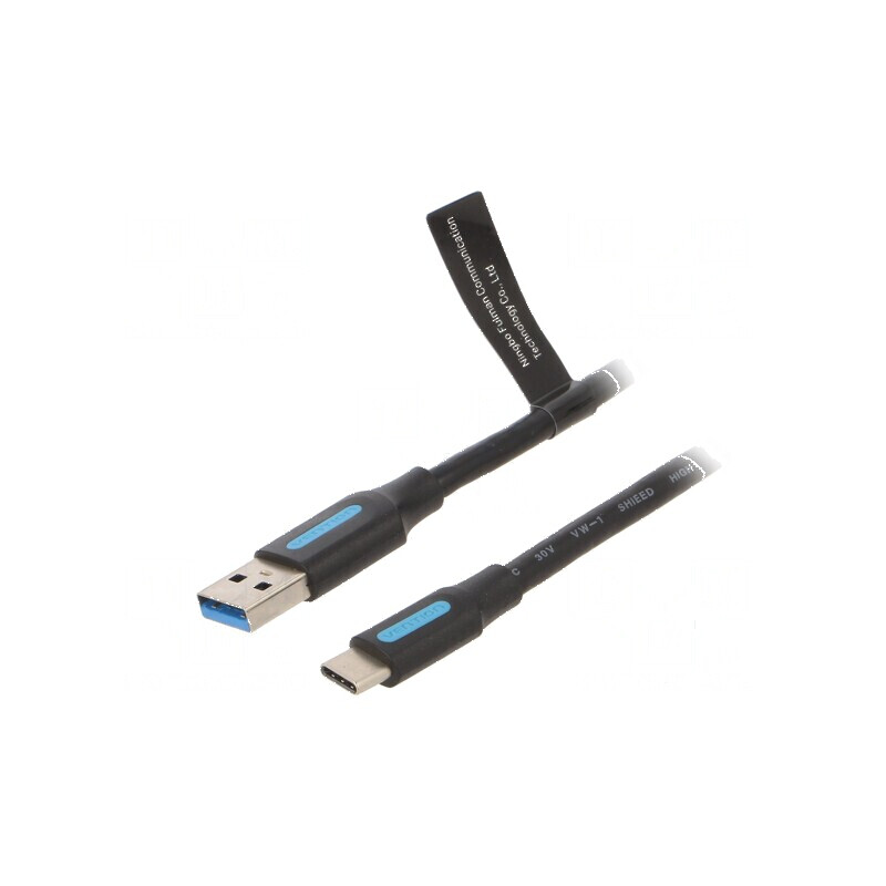 Cablu USB 3.0 A la C 1m negru PVC | Electronic-mag.ro | Componente Electronice