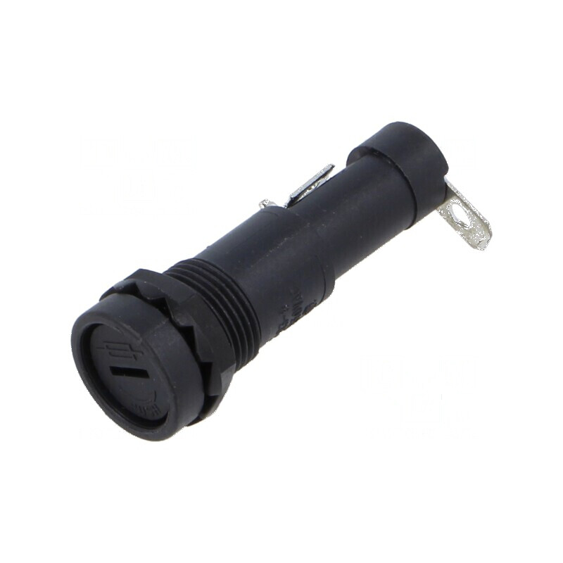 Clemă 6,3x30mm 15A PBT UL94V-0 pentru panou 250VAC Ø13,2mm | Electronic-mag.ro | Componente Electronice