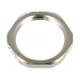 Piuliță M25 cu împământare din alamă nichelată, grosime 3,5mm, cheie 30mm | Electronic-mag.ro | Componente Electronice