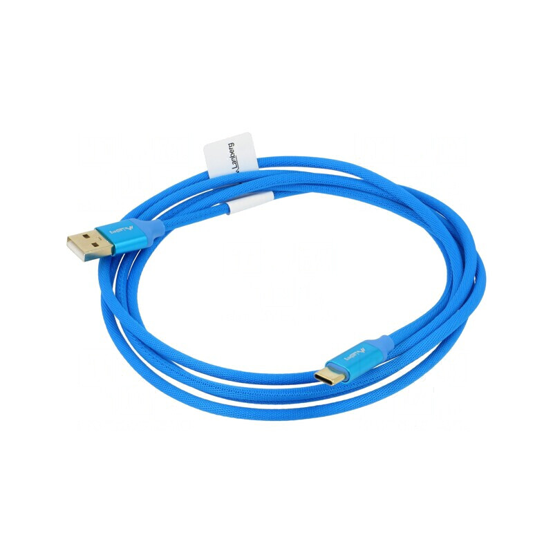 Cablu USB 2.0 A la C, 1,8m, aurit, albastru | Electronic-mag.ro | Componente Electronice