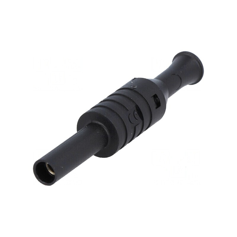 Conector banană 4mm soclu 36A 1kV negru nichelat | Electronic-mag.ro | Componente Electronice