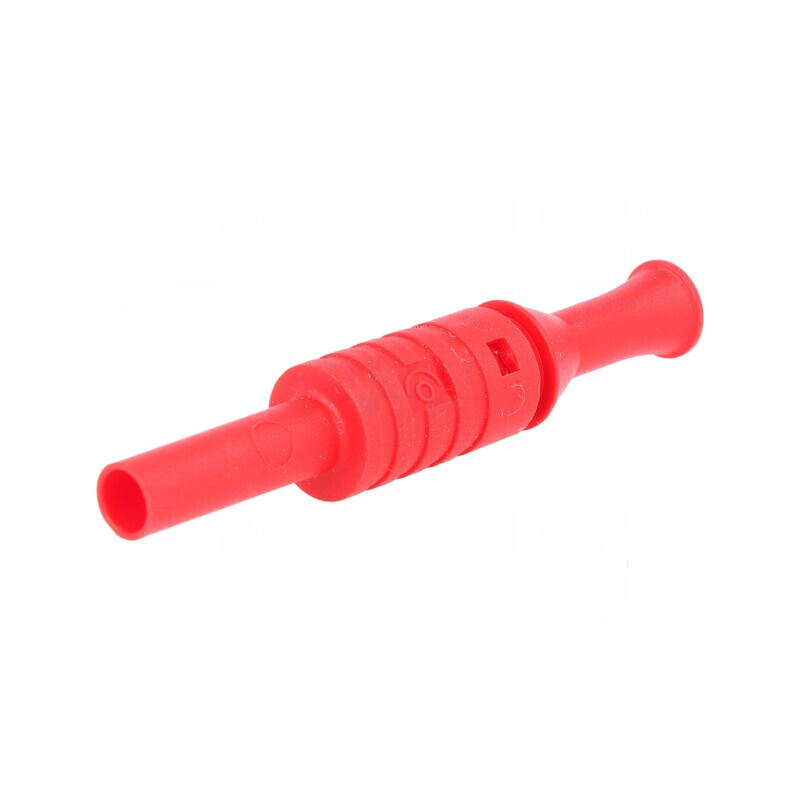 Conector banană 4mm soclu 36A 1kV roşu nichelat | Electronic-mag.ro | Componente Electronice