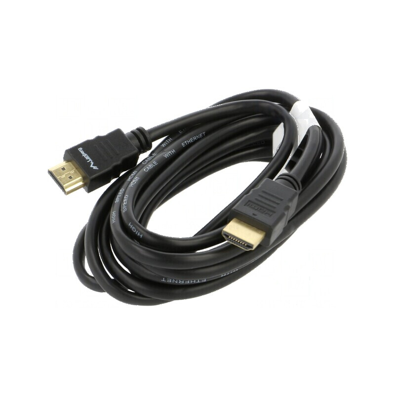 Cablu HDMI 1.4, 3m, negru, PVC, 30AWG, mufe ambele părţi | Electronic-mag.ro | Componente Electronice