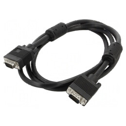 Cablu D-Sub 15pin HD negru 1,8m | Electronic-mag.ro | Componente Electronice