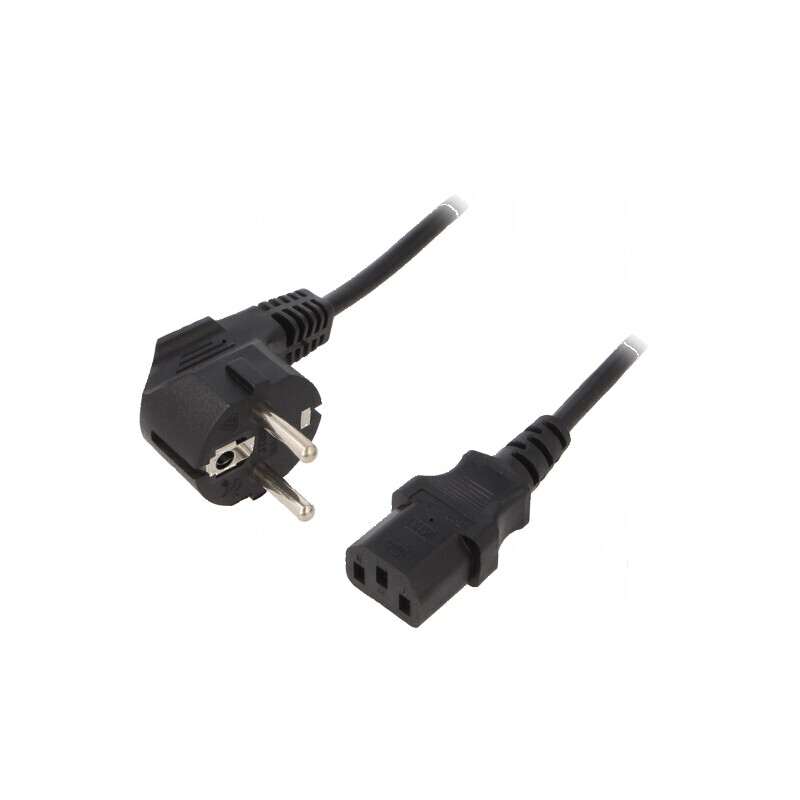 Cablu 3x0,5mm2 CEE 7/7 ştecăr unghi IEC C13 mamă | Electronic-mag.ro | Componente Electronice