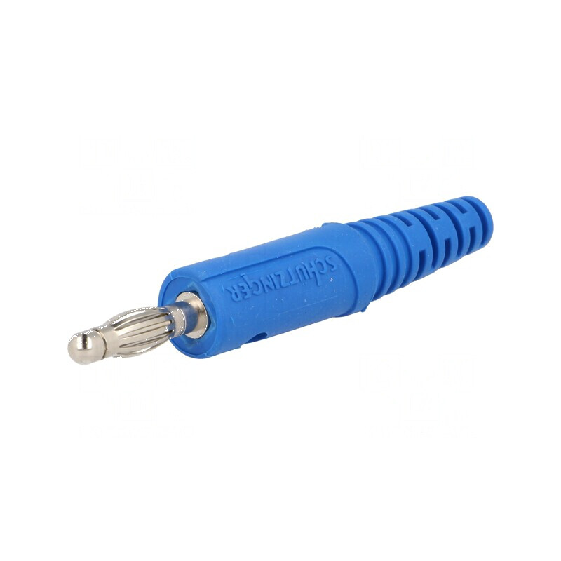 Conector banană 4mm 10A 33VAC 70VDC albastru nichelat | Electronic-mag.ro | Componente Electronice