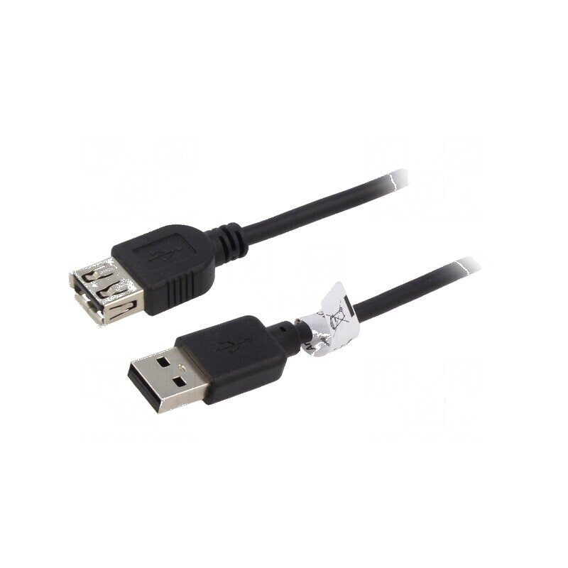 Cablu USB 2.0 A-A 5m negru cu PVC | Electronic-mag.ro | Componente Electronice