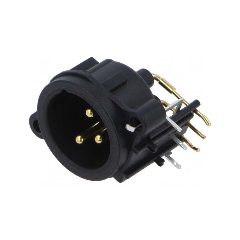 Conector XLR soclu tată 90° THT negru 6A PIN 3 | Electronic-mag.ro | Componente Electronice Conector XLR soclu tată 90° THT negru 6A PIN 3 | Electronic-mag.ro | Componente Electronice