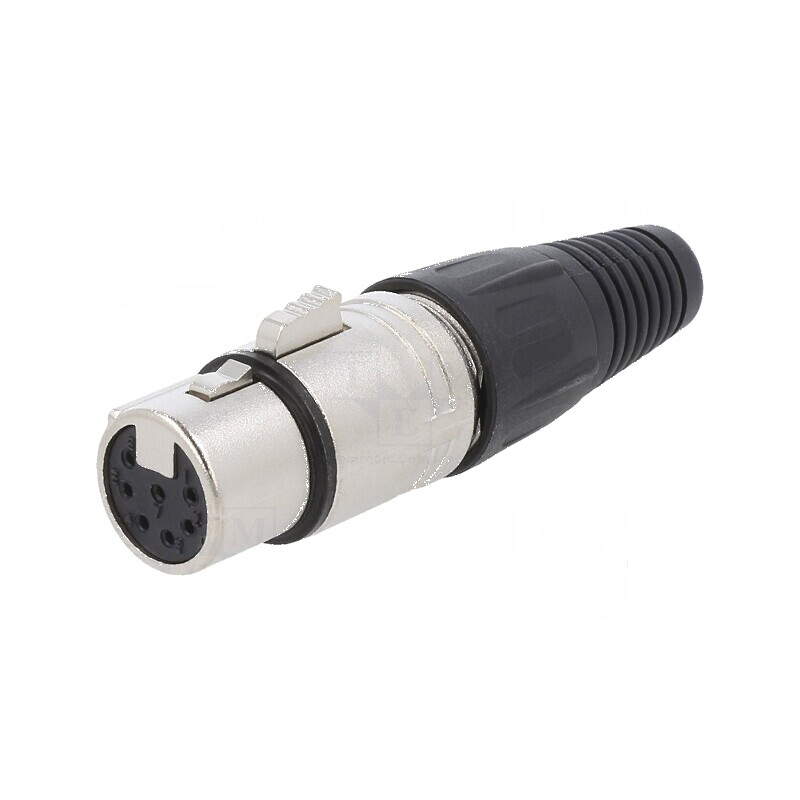 Conector XLR mufă mamă 7 pini drept pe cablu lipire argintat | Electronic-mag.ro | Componente Electronice