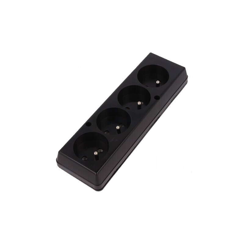 Conector alimentare AC mamă splitter 2P PE 250VAC 16A negru | Electronic-mag.ro | Componente Electronice