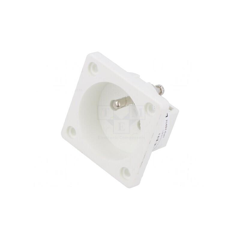 Conector alimentare AC 2P PE 250VAC 16A alb | Electronic-mag.ro | Componente Electronice