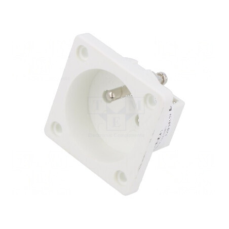 Conector alimentare AC 2P PE 250VAC 16A alb | Electronic-mag.ro | Componente Electronice